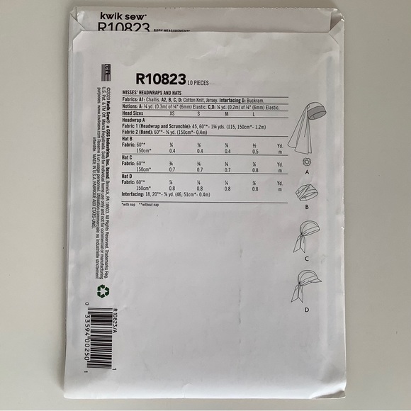 Kwik Sew R10823 Sewing Pattern - Picture 2 of 2